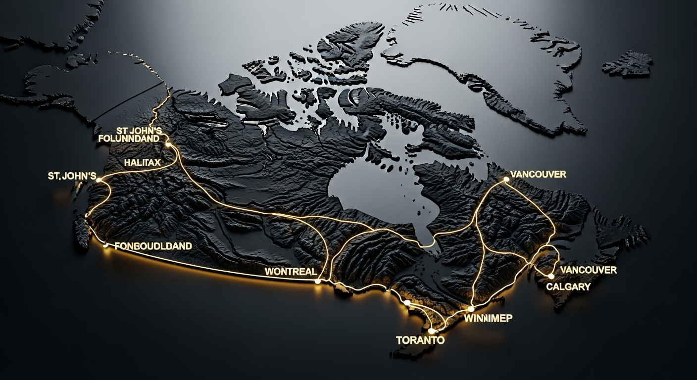 Cross-Canada route map representing interprovincial moving consumer rights