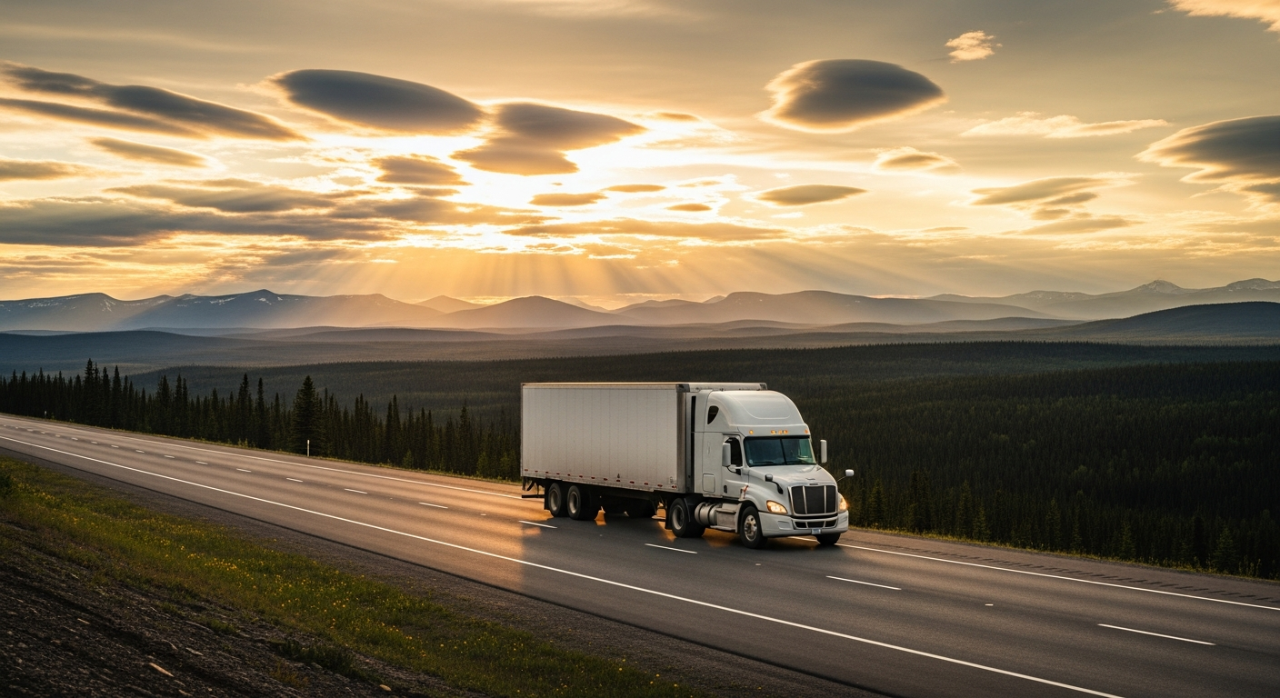 Moving truck on the Trans-Canada Highway